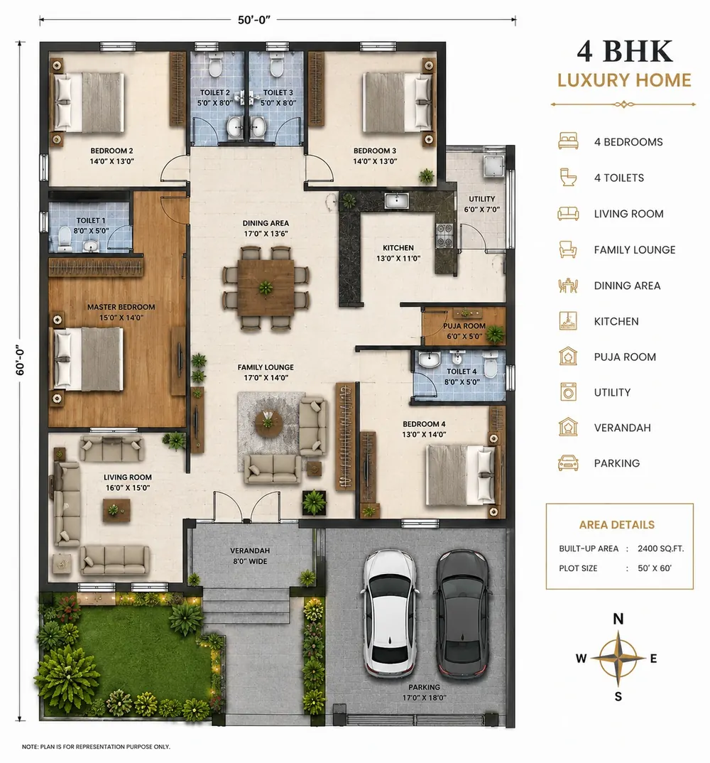 Sample naksha — house plan 1 by AK Construction