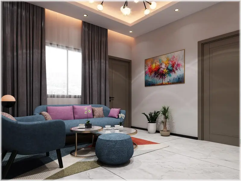 Living room interior design — AK Construction
