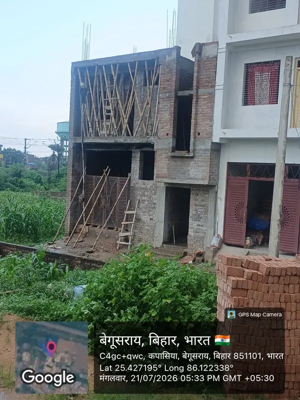 Under-construction multi-storey house in Begusarai — AK Construction