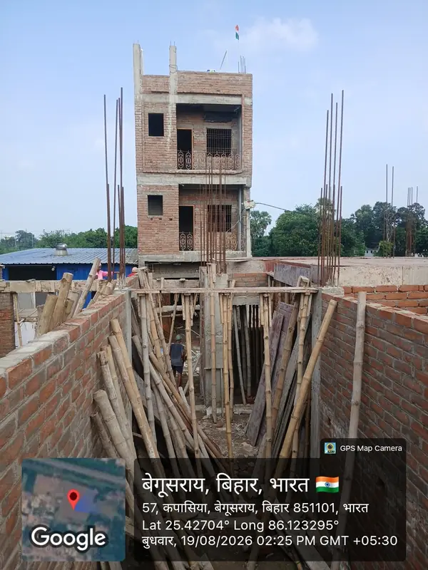 Under-construction house in Begusarai — AK Construction